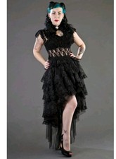 Gonna nera in pizzo corta