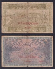 Banconota Jugoslavia 80 kronen on 20 dinara 1919 P.-18 MB+/F+