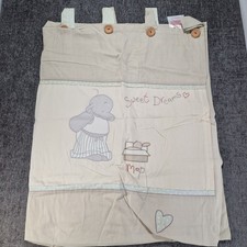 izziwotnot Tende Asilo Cotone Foderate Tab Top Quadro Ricamato 160 X 128cm