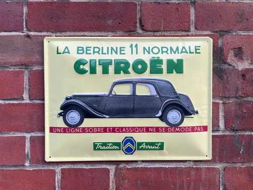 Targa metallo citroen 11cv - in,