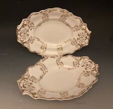 Copeland  Garrett Pair Oval Boat Shaped Stands  Dishes  English  Circa 1840.