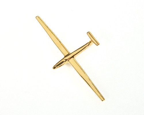 Glider gold plated large - gold, badge