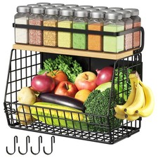 Magnetic Shelf for Fridge with Wood Lid, Fruit and Vegetable Storage Organize...