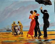 Banksy by J.Vettriano - Toxic Beach. Quadro ad olio su tela. Copia