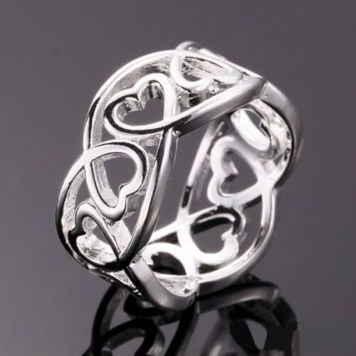 Bague argent medieval hearts - argent, hearts"