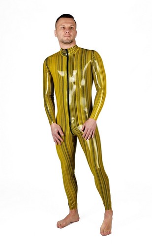 Catsuit giallo nero lattice - giallo-nero,