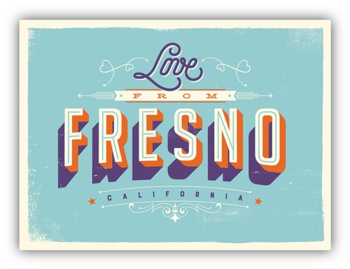 Adesivo love from - from, fresno