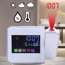 Sveglia Orologio Digitale LCD Proiezione Ora Data Allarme LED Luce Temperatura