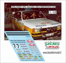 DECALS 1:18 OPEL KADETT GTE KULLANG RALLY MONTECARLO 1978