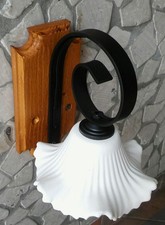 Applique rustico country in ferro battuto 1 luce in terracotta bianca