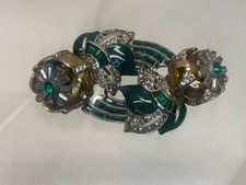 Spilla duetto camelie tremanti Coro 1938 rara combinazione tono oro/smeraldo