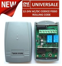 Ricevitore universale radio ricevente 433 Mhz 2 canali 12-24V FISSO ROLLING CODE