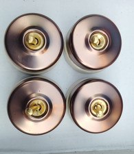 4 Vintage Ottone & Ceramica Electric Interruttore Oro Rosa Mate Finire 1 Way #G1