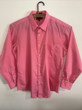 Bergamo New York aderente uomo abbottonato manica lunga tinta unita colore rosa taglia XL