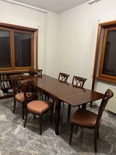 Tavolo estensibile 170 x 90  cm (estensibile a 250 cm) piu 6 sedie imbotite