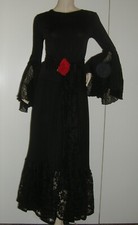 COMPLETO 3 PEZZI DONNA PIZZO NERO GONNA BLUSA SCIARPA LEGGI LE MISURE