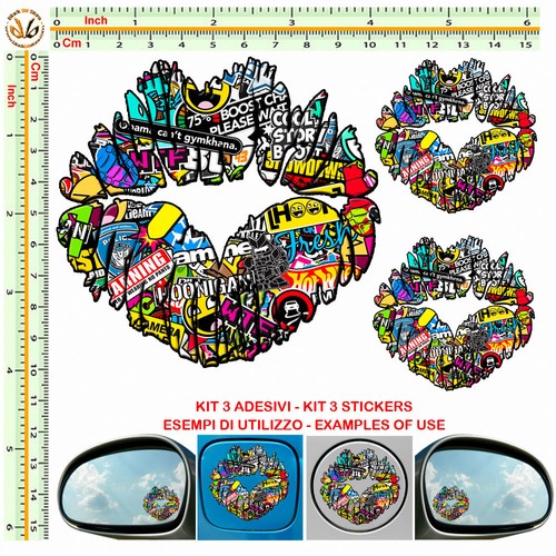 Sticker bomb lips mirror - bomb,