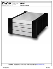 CLASSE' AUDIO CA-401 Schematic Diagram Service Manual Techniques