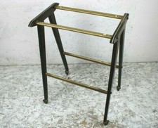 Struttura Tavolo Tavolino Mobile con rotelle ruote in legno e ottone VINTAGE 