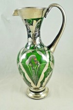 BROCCA  VERSATOIO VETRO  VERDE ARGENTO ANTICA VINTAGE ART DECO INTERIOR DESIGN