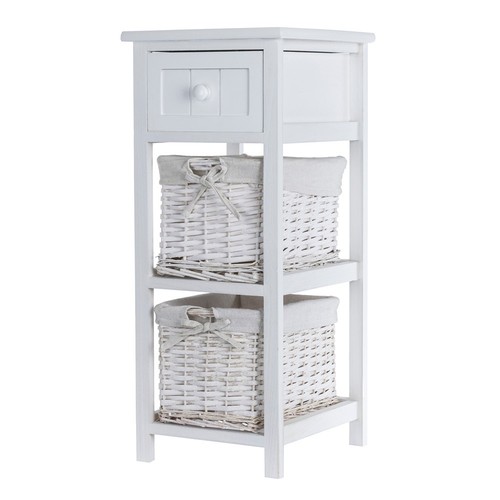 Livivo comodino rustico bianco - rustico,