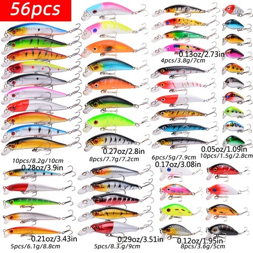 56pcs minnow crankbait - 56pcs,
