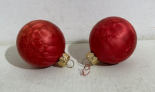14242 Lotto 2 Palle in vetro per albero di Natale - colore rosso