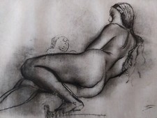 Pietro Annigoni lotto 3 rare stampe litografiche incorniciate anni 60 nudi e ritratti