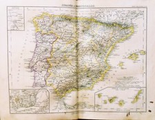 Mappa antica Spagna Portogallo