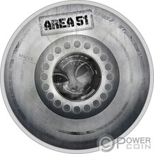 AREA 51 UFO Alieni Grandi Cospirazioni 2 Oz Moneta Argento 10$ Palau 2020