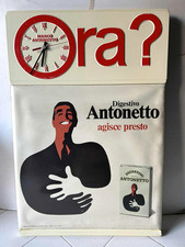 Insegna tabella pubblicitaria double face digestivo Antonetto disegno A.Testa