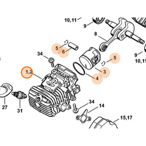 Stihl cilindro con - con, Ø
