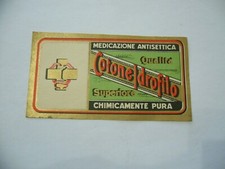 ETICHETTA SANITà FARMACIA MEDICAZIONE ANTISETTICA COTONE IDROFILO CM.13X7.
