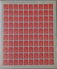 POSTA AEREA  REGNO D' ITALIA 1930/1932 - Cent.80  pz. 100 - FOGLIO INTERO FDS