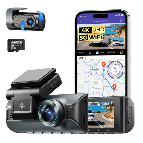 Dash cam azdome 2ch 5k - cam, 4k+2.5k