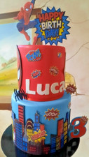 TORTA SCENOGRAFICA SPIDERMAN in gomma eva fommy - compleanno