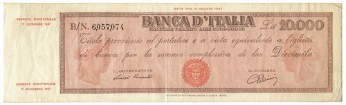 10000 lire titolo provvisorio - 10000,