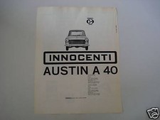 advertising Pubblicità 1961 INNOCENTI AUSTIN A 40