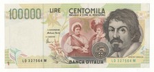 100000 LIRE CARAVAGGIO II°