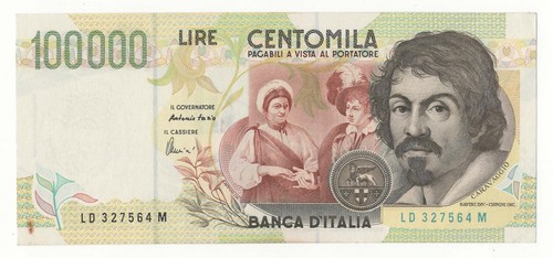 100000 lire caravaggio - 100000,