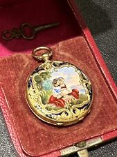 Orologio da Tasca d’Epoca in Oro con Smalti Courvoisier