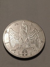 1 LIRA 1939 XVII V.E.III