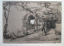 1842 Giacinto Gigante Cappuccini Amalfi rame delineato lumeggiato a biacca RARA