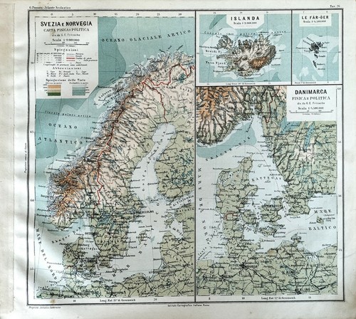 1895 mappa svezia norvegia - 1895,