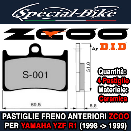 Pastiglie freno yamaha 98 - pastiglie, r1
