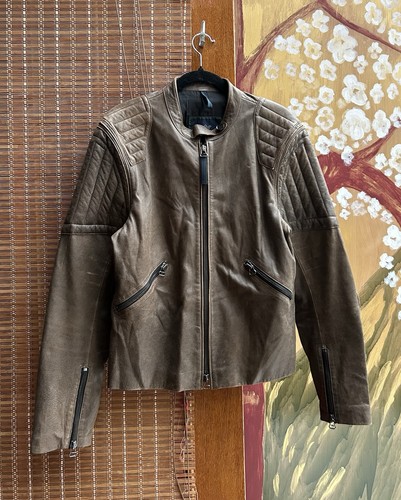 Giacca pelle cerata marrone
