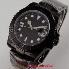 Orologio Uomo Automatico 40mm Tandorio Quadrante Nero PVD Lunetta Ceramica PT5000 NH35
