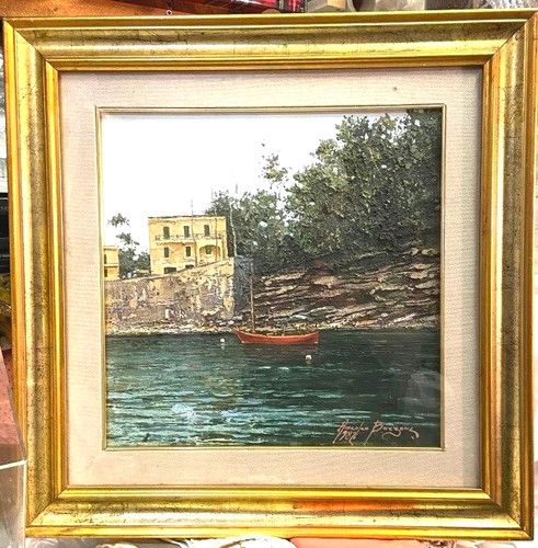 Olio rilievo tela isola - olio, su