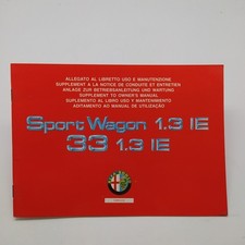 Allegato al Libretto uso e manutenzione Alfa Romeo Sports wagon 1.3ie, 33 1.3ie