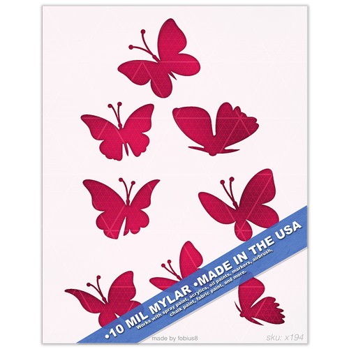 Set stencil farfalla sagoma - -,
